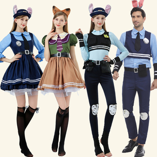 朱迪cos服装！兔子警官cos服装成人男女款裙裤子衣服穿搭尼克狐狸