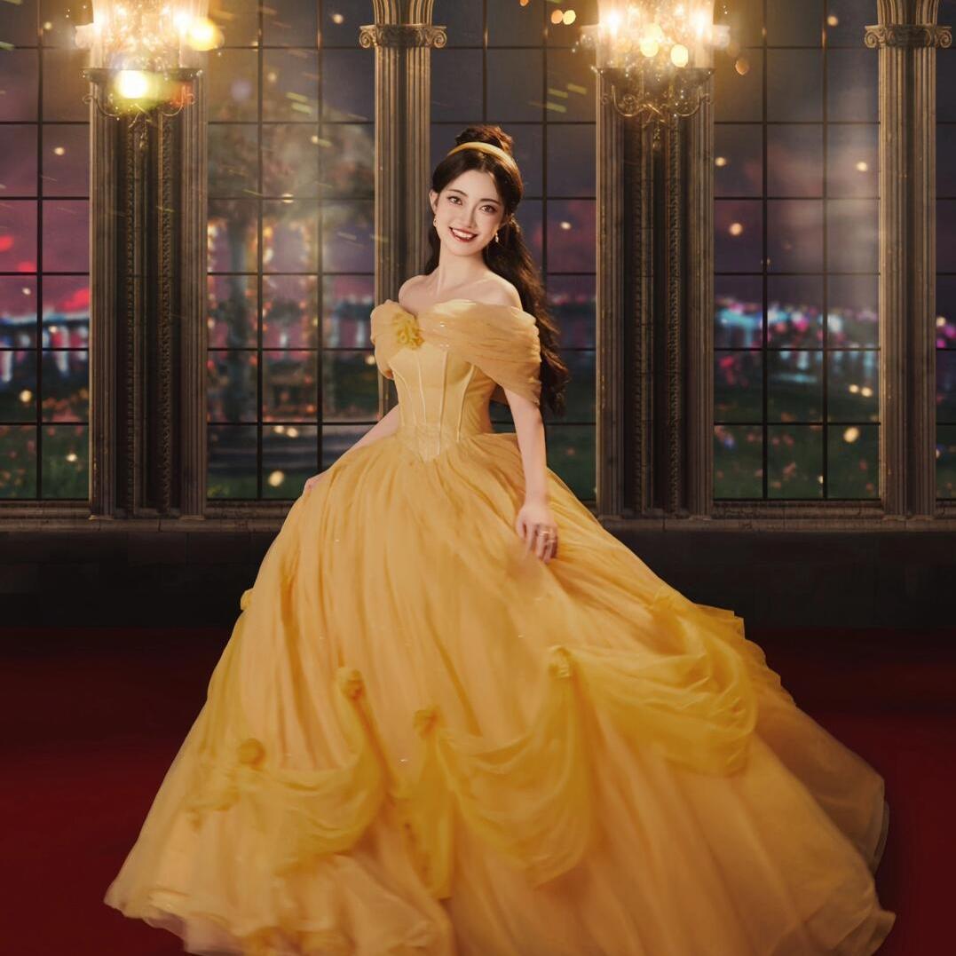 「美女与野兽」贝尔公主裙cos服