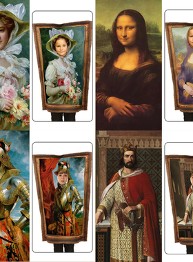 名画壁画~万圣节cos服装蒙娜丽莎的微笑搞笑抽象搞怪恶搞成人男女