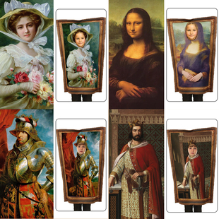 名画壁画~万圣节cos服装蒙娜丽莎的微笑搞笑抽象搞怪恶搞成人男女