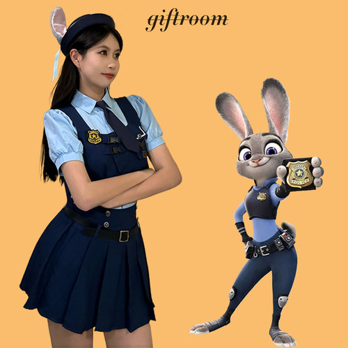 甜妹！朱迪cos服装「兔子警官」JK百褶裙成人女款衣服穿搭万圣节
