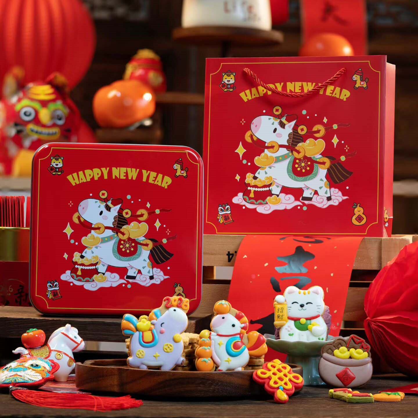 手工黄油曲奇饼干高端喜饼礼盒装2026过年限定铁盒伴手礼年货零食