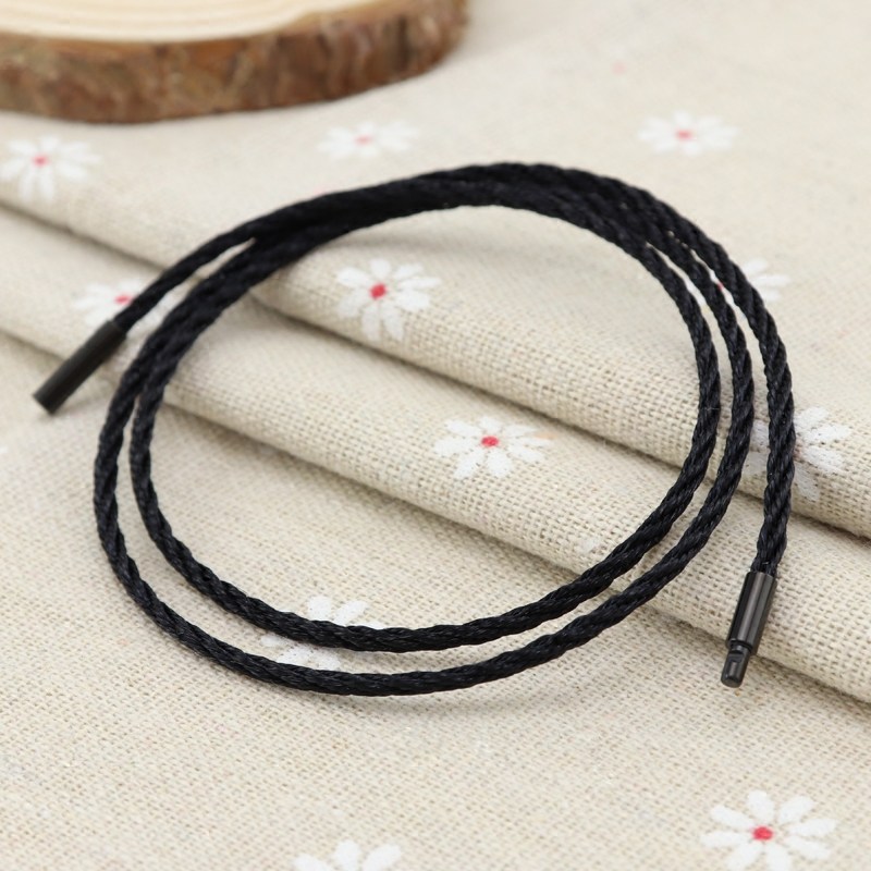 黑绳黑色项链绳子手工蜜蜡高档