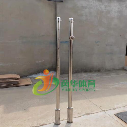 新款羽毛球柱子 标准地埋插地式羽毛球柱 不锈钢羽毛球网架网柱