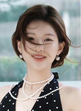 耳边铛71赵露思fever同款ins灰色耳环高跟鞋珍珠耳饰s925纯银耳钩