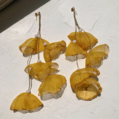 耳边铛47钟楚曦同款 钉耳夹 s925银针超仙花瓣布艺花朵耳环夸张长款