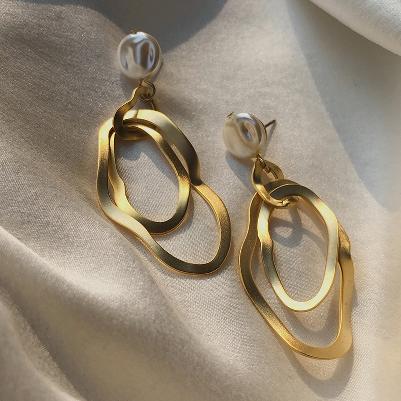 耳边铛92韩国s925银针金色夸张