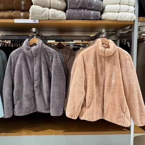 摇粒绒毛毛外套拉链长袖女装
