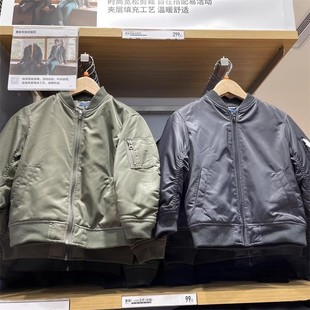 日单2025秋冬童装男女童美式军旅式棒球服夹克飞行服外套455913