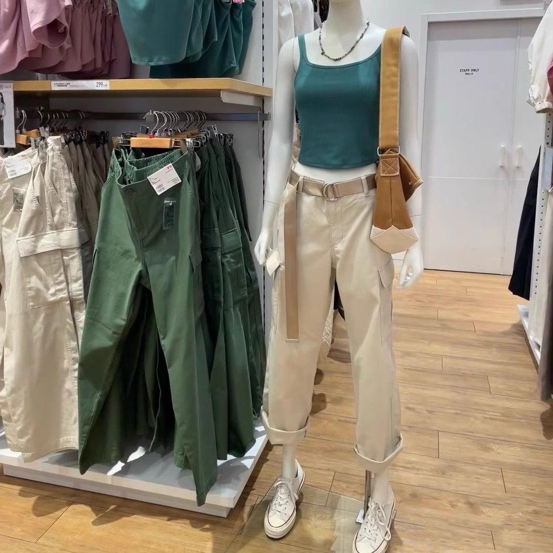 高腰百搭休闲九分裤纯色