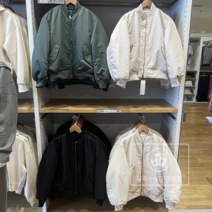 日系~ 2025年秋冬军旅式茄克飞行员夹克外套夹棉立领棒球服棉服女