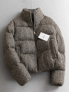 走戏班牙！八股编针织绞花立领加厚口袋保暖长袖夹克棉服外套女冬