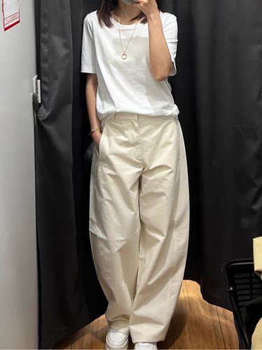 日单  2025年秋冬新款廓形长裤休闲裤弯刀镰刀裤子阔腿裤女483722