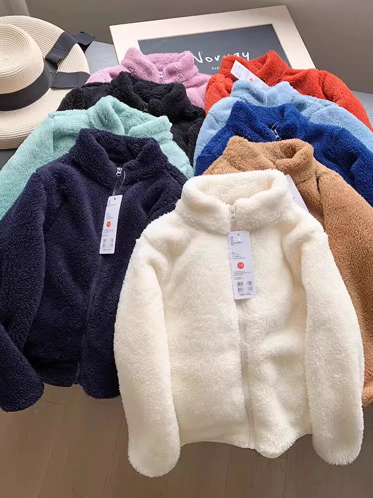 日单~日单！男女童柔软舒适毛毛绒摇粒绒加厚保暖拉链立领外套,童装/婴儿装/亲子装,普通外套,淘宝优惠券,粉丝福利购,淘宝优惠卷