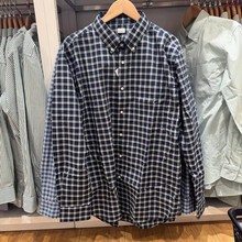 日单 男女同款  春夏纯棉长绒棉格子衬衫长袖衬衣476014/476016