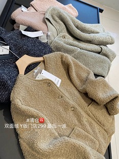 短款 日单 仿羊羔毛摇粒绒圆领开衫 2025冬季 夹克外套女 木巨199
