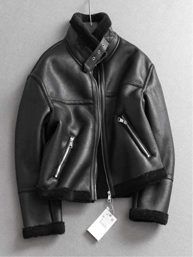 走西班牙  2025年秋冬新款女式休闲宽松加绒显瘦羊羔毛皮衣外套女