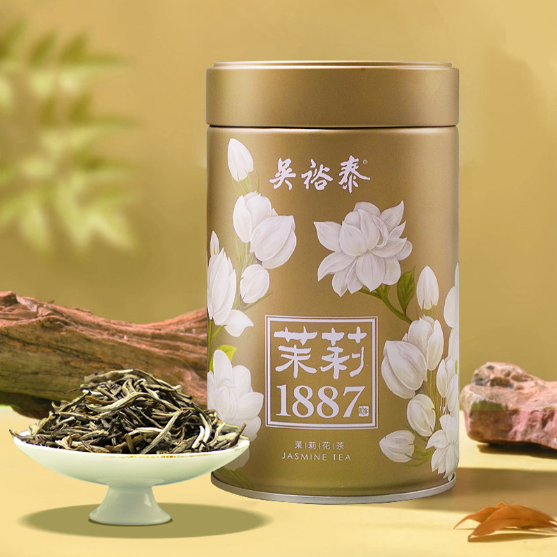 吴裕泰茉莉花茶1887量贩120g耐泡浓郁八次窨制全芽茶冷萃茶老字号