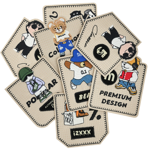 刺绣布标时尚百搭电脑绣花标服装辅料衣服包装饰卡通补丁贴缝制款