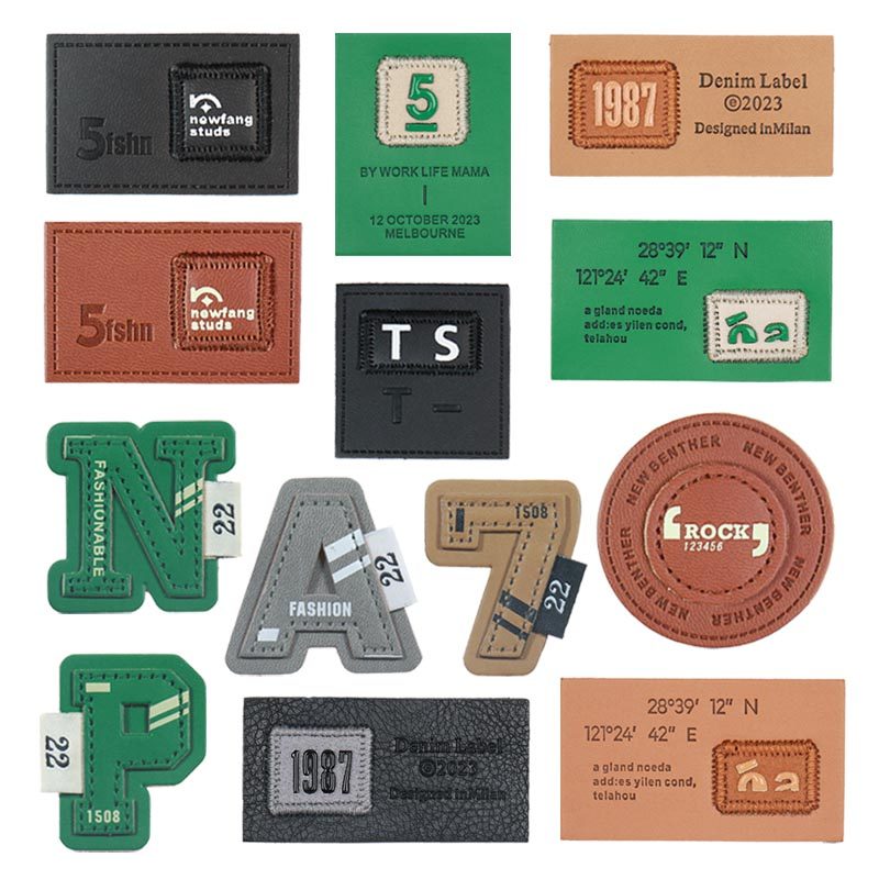 潮牌绣花皮标字母数字车线商标服装布艺手工DIY缝制皮革徽章百搭,居家布艺,布贴,淘宝优惠券,粉丝福利购,淘宝优惠卷