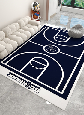 原创潮牌BE@RBRICK篮球场地毯客厅茶几毯房间卧室电竞椅床边地垫