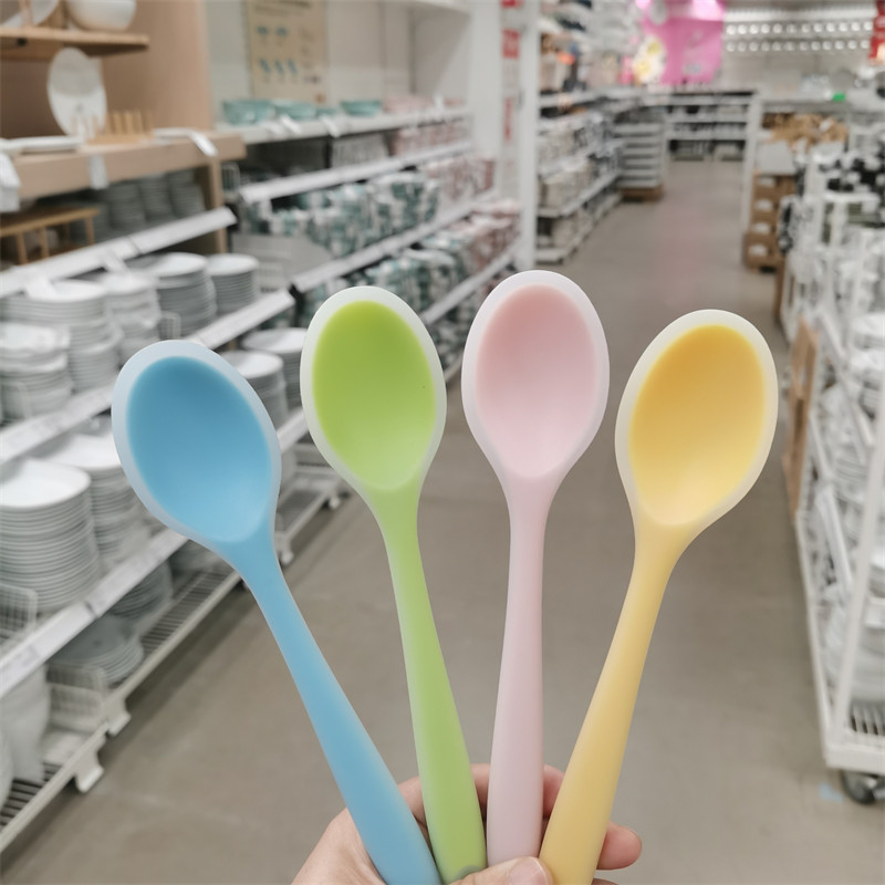 食品级硅胶勺汤勺大号吃饭勺子不伤口家用汤匙老人喂饭大人调羹