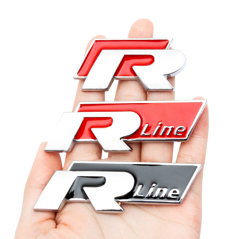 大众高尔夫CC尚酷迈腾速腾POLO改装R车标rline侧标车贴中网标尾标