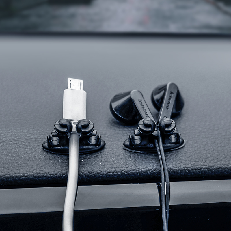 车用理线器充电线夹卡扣粘贴式汽车收纳固定集线神器车内用品大全