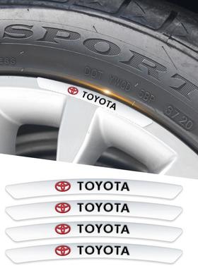 适用丰田TRD凯美瑞RAV4亚洲龙汉兰达汽车轮毂贴划痕遮挡装饰改装