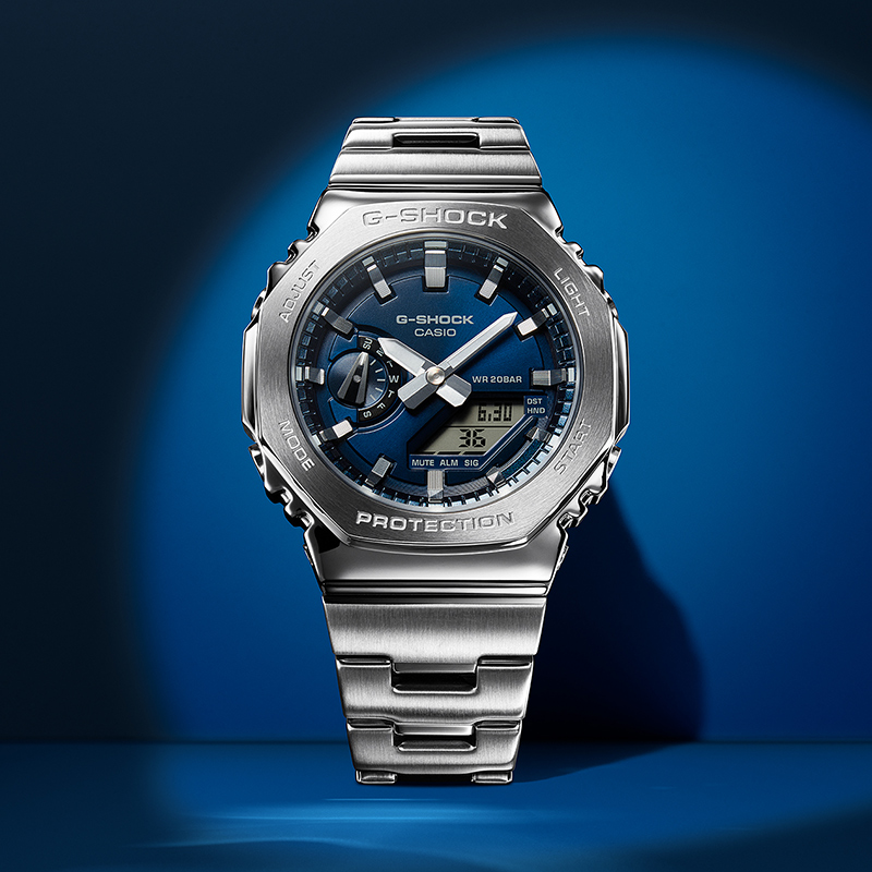 卡西欧金属八角超薄彩盘手表