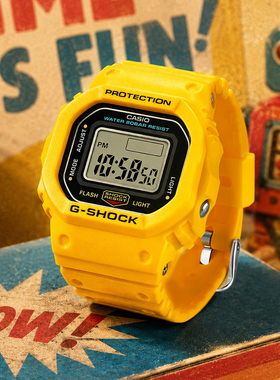 卡西欧手表小方块GSHOCK官方正品可调节运动戒指电子表DWN-5600