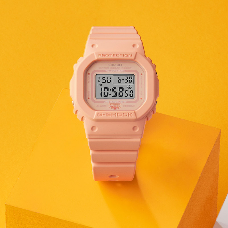 卡西欧小方块手表女款gshock白色潮流运动防水电子表GMD-S5600BA