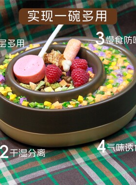 biupuff狗狗巧克力碗双层多用气味诱食慢食防吐宠物用品猫狗通用