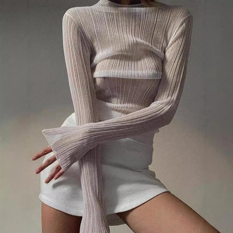 新款长袖T恤上衣女Autumn New Womens Long Sleeve T-shirt Top