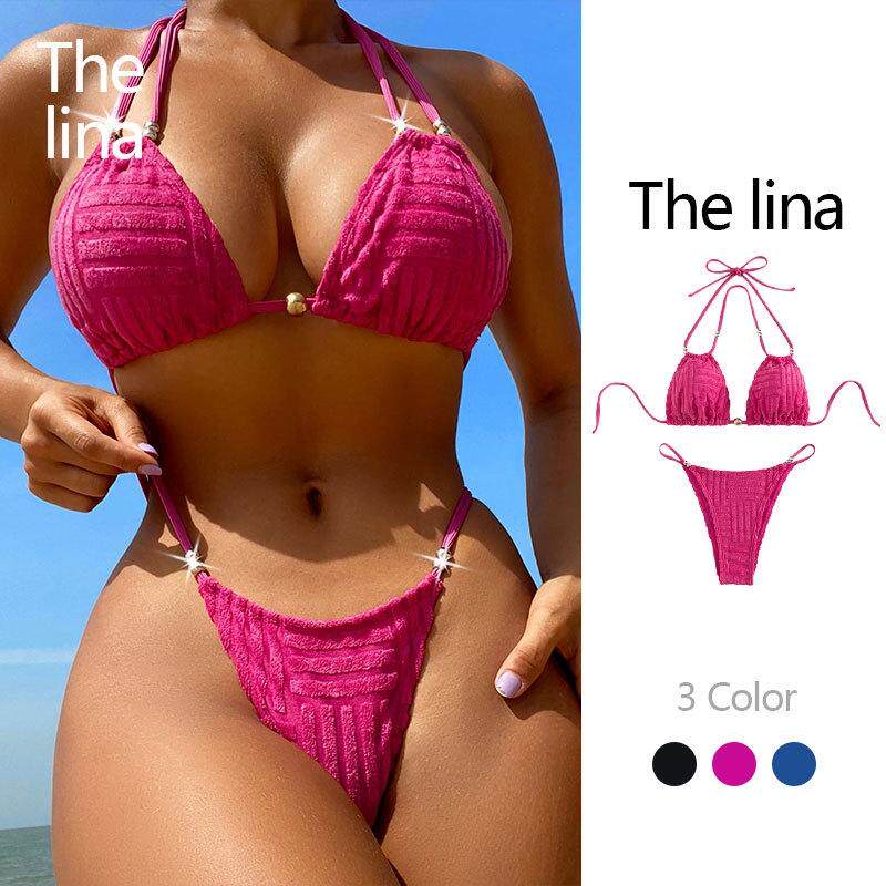 2023 Beach Beauty Bikini Sexy Solid Backless High Waist