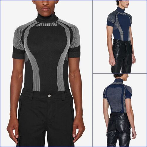 Men's tops tight T-shirt muscle men 肌肉型男弹力T恤衫上