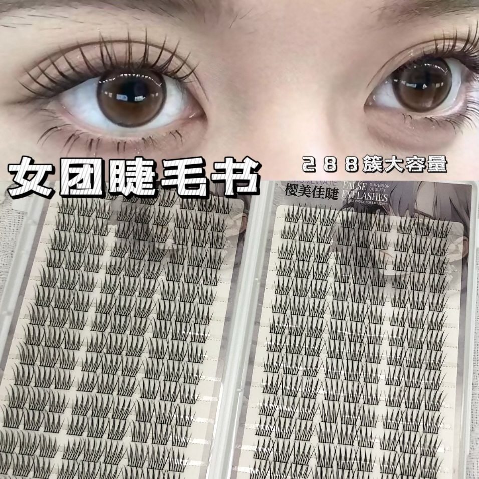 韩系爱豆大容量女团睫毛书自然仿真分段式单簇新手爆款漫画款睫毛