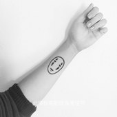 即墨蓝原创纹身模板 5.5cm 千与千寻无脸男纹身图案3.5