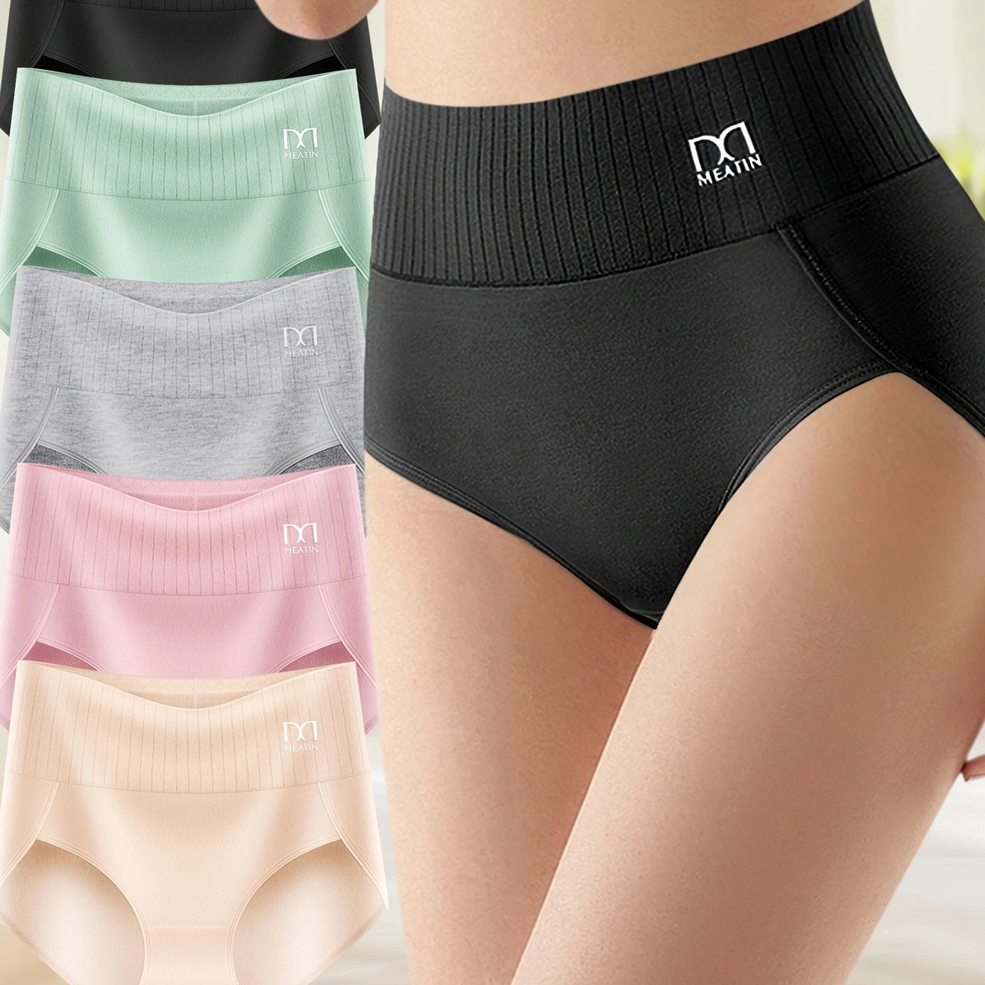 【海外仓】美国本土现货高腰女内裤纯色三角收腹高腰内裤temu,女士内衣/男士内衣/家居服,男三角内裤,淘宝优惠券,粉丝福利购,淘宝优惠卷