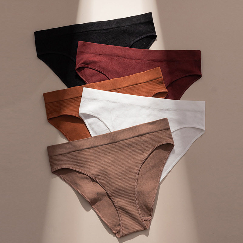 无缝螺纹透气纯棉裆女士内裤中腰大码性感包臀舒适薄款运动三角裤,女士内衣/男士内衣/家居服,女三角裤,淘宝优惠券,粉丝福利购,淘宝优惠卷