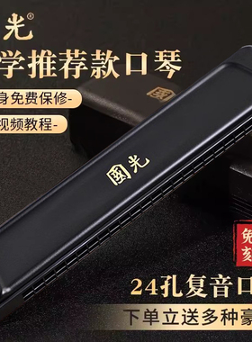 正品国光口琴24孔复音C调初学生者儿童28孔重音成人专业演奏入门