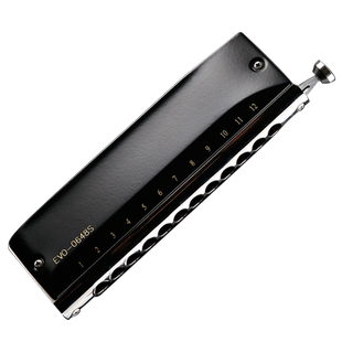 JDR嘉德瑞半音阶口琴12孔C调Evo0648s成人初学专业演奏级练习黑色