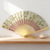 古风折扇舞蹈扇单手开合扇骨光滑抗摔防水绫绢扇面舞蹈随身日用扇