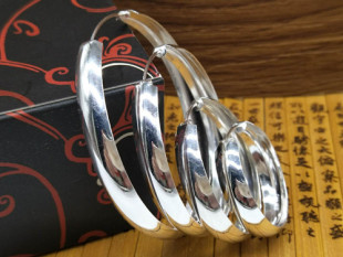 耳钉 女 包邮 饰品 耳饰 大耳圈 大圈 夸张大耳环 999纯银耳环 正品