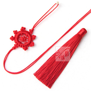JYPJ041+028 大号法轮结+高档涤纶流苏DIY中国结车挂配件套装