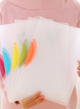 a4文件夹EQ321旋转收纳资料夹透明报告夹A5封面装订简历B5橙色