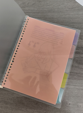 26孔B5活页本分页纸 索引纸 塑料透明pp材质分隔页 五色透明