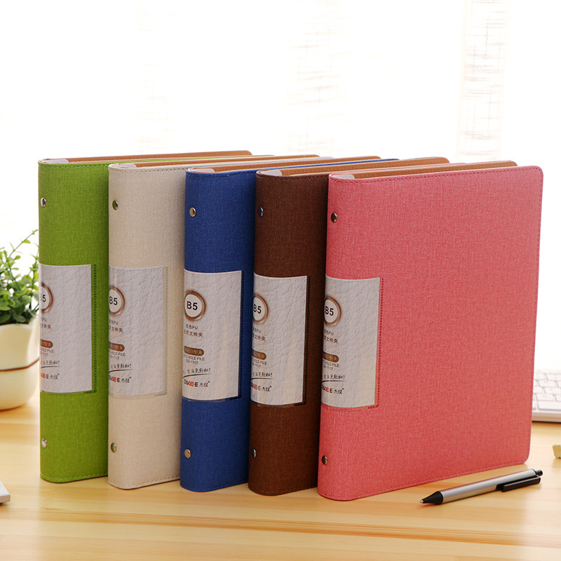 B5 가죽 루스리프 북 26 홀 쉘은 150 개의 노트를 담을 수 있습니다 금속 클립 핑크 화이트 오렌지 그린 블루 블랙 레드 색상 변경