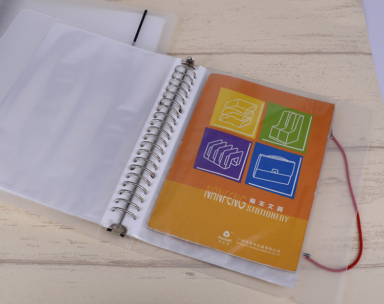 구멍이 있는 A4|B5|A5 루스리프 투명 투명 포켓 아카이브 정보 가방 사진 보관함 8인치 8인치 내부 페이지