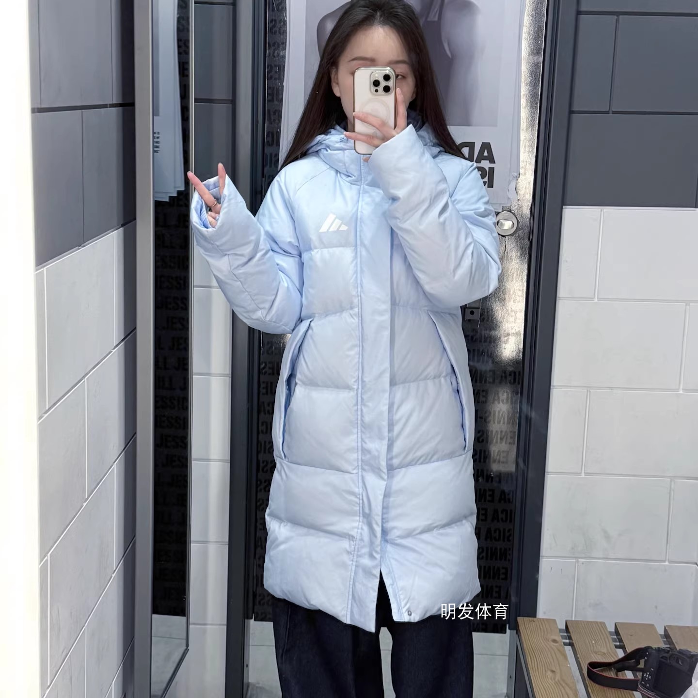 Adidas/阿迪达斯男女运动休闲中长款保暖拒水羽绒服KS6481 KS6482